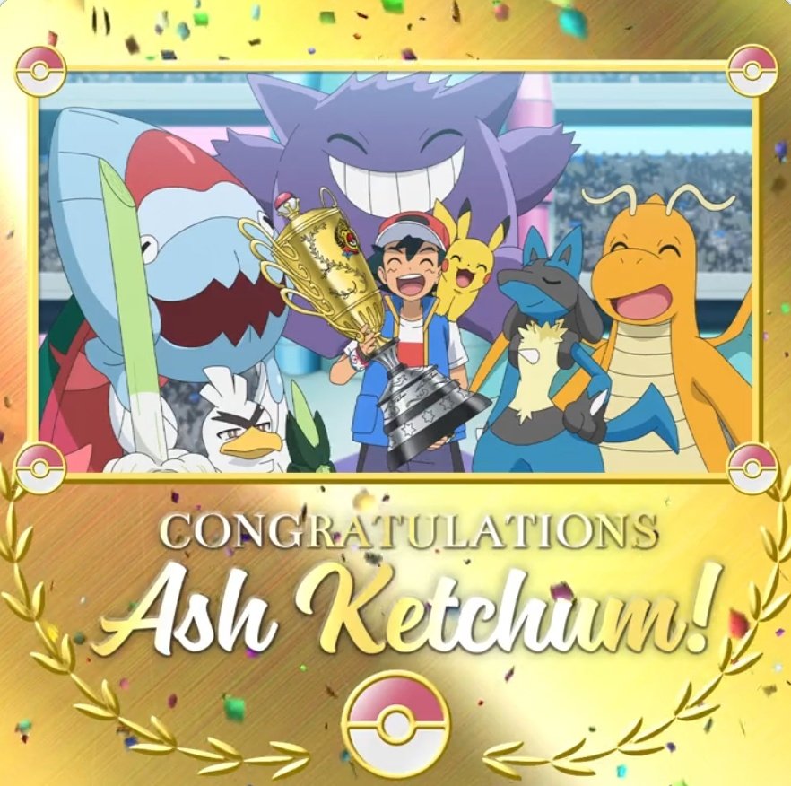 ImReicho's tweet photo. Después de Tanto tiempo... Ash Ketchum de pueblo paleta es Campeón Mundial Pokémon con Pikachu 🥺

#Pokemon #Pikachu #PokemonJourneys https://t.co/dYkJu5eNaG