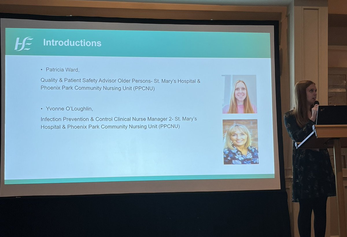 HSECHODNCC's tweet photo. Patricia Ward and Yvonne O’Loughlin are presenting about Quality and Safety Walk Rounds at St Mary’s hospital and the Phonenix Park Community Nursing unit #DNCCLearningEvent https://t.co/U1kizMhyNp