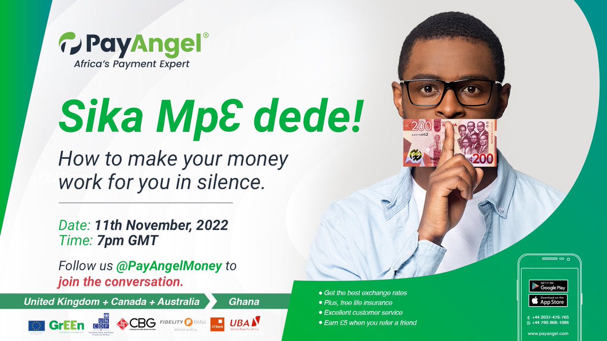 PayAngelMoney's tweet photo. Tune in at 7pm GMT tomorrow as we take a deep dive into what investment options work best for you in these times. Join @MacJordaN and @generalkotoka in this riveting conversation. Follow @PayAngelMoney to get notified. 

#sikampedede #freemoneytransfer #freelifeinsurance https://t.co/mpDl7oOsgc