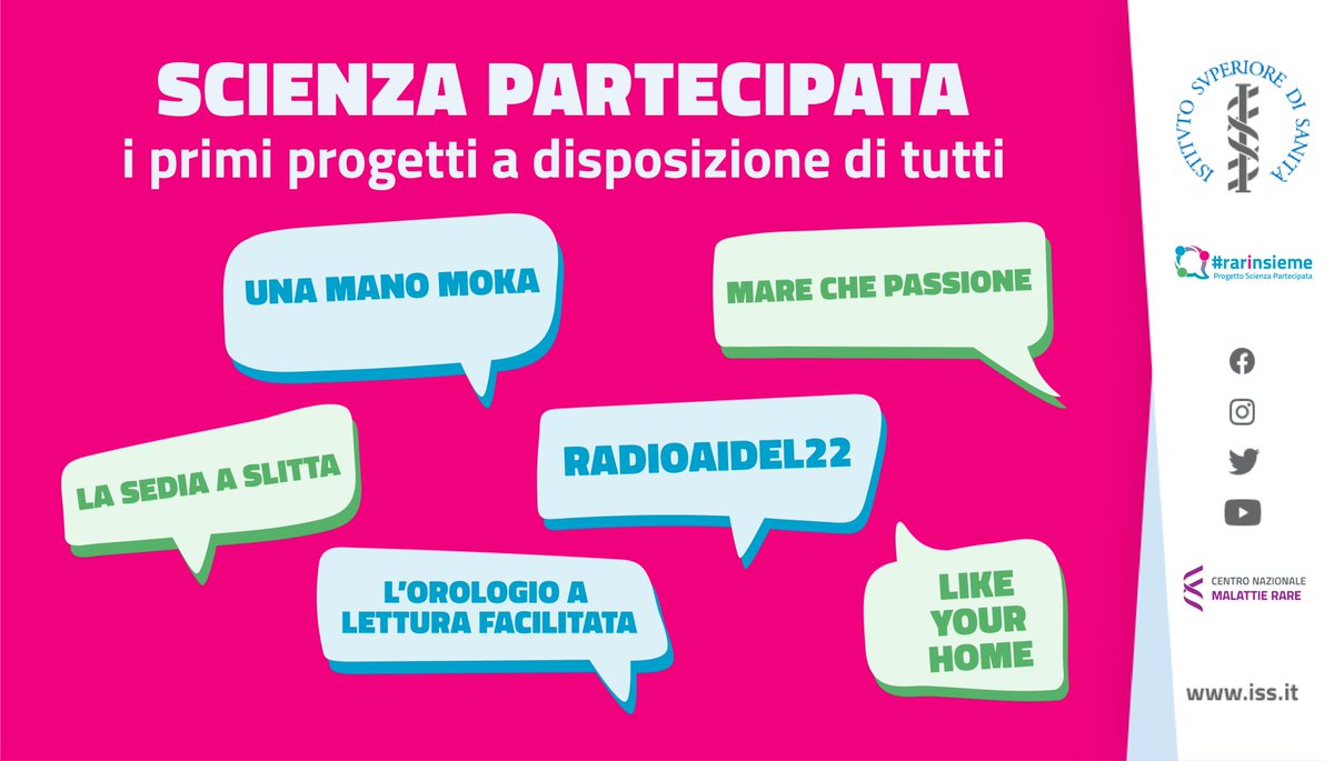istsupsan's tweet photo. 🌐Citizen science per le #malattierare, ecco i primi progetti di #ScienzaPartecipata a disposizione di tutti

📲vai su  https://t.co/1PmAASJasj per approfondire le schede tecniche
✍️hai ancora tempo per partecipare con idee e proposte

🔎Saperne di più 👇 
https://t.co/6pt1KXudaE https://t.co/cdbtz65Z1n