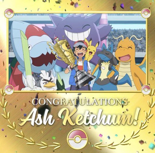 TINKnuckles's tweet photo. @Pokemon @ThePokeRaf I’M SO HAPPY FOR ASH
CONGRATULATIONS 🎊🎈🍾🎉 https://t.co/pCniQr2B7g