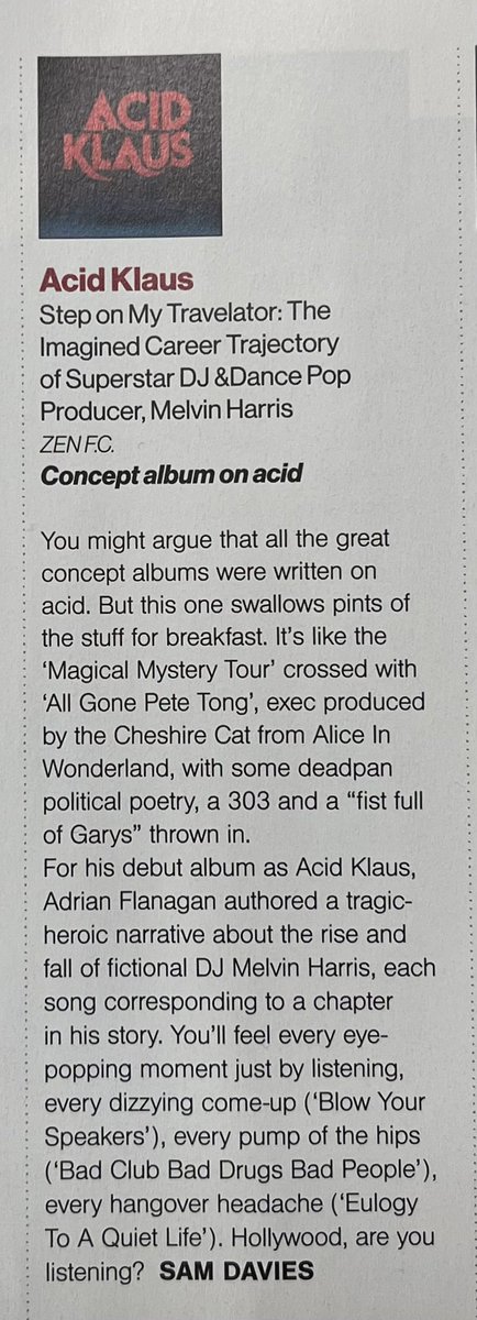 The new @ACID_KLAUS album is the work of a lunatic. Highly recommend it.