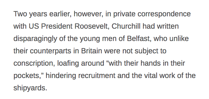 FrankoSerpico's tweet image. Churchill writing to President Roosevelt about Loyalists hiding in the shipyard during WW2.   While tens of thousands of Catholics volunteered  for service all over Ireland.   LWF.