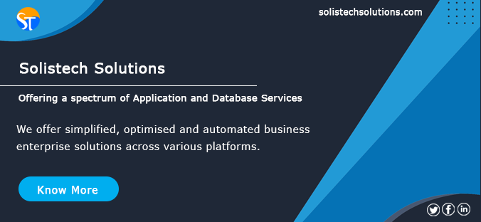Solistech's tweet photo. Solistech Solution offers an agile and flexible approach to project lifecycle management with 24 X 7 tech support.
https://t.co/C25dXtjpLt
.
.
.
#OracleSupport #OracleEBS #DatabaseSupport #ERP #OracleAppsTechnical #ManagedServices #oracleapplications #OracleServices https://t.co/bOwnPK0fj0