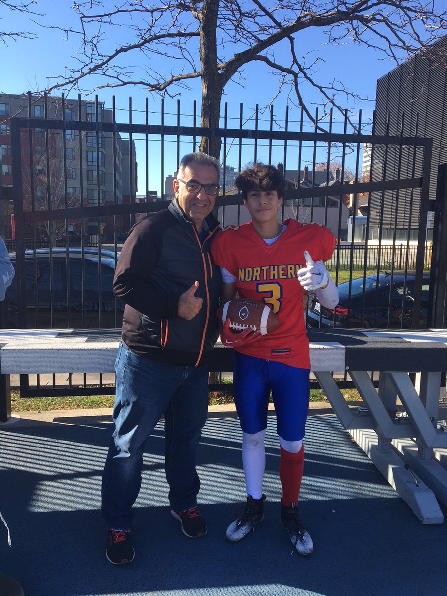 Can't wait to see what this stud @MiguelC62599096 - who was the <a href="/nssredknightsfb/">Northern’s Red Knights Football</a> Junior MVP in the Toronto city championship final yesterday - does at the next levels.
