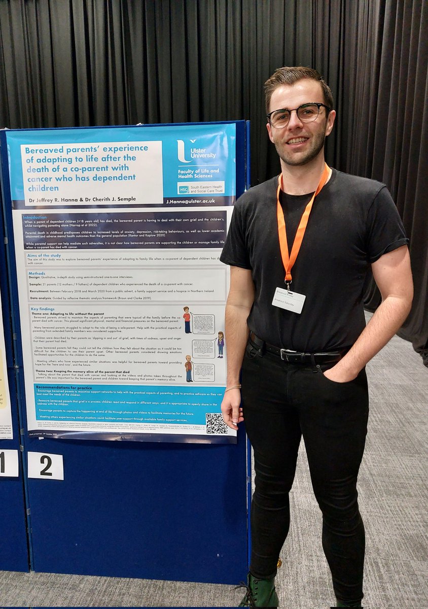 #UKONS2022 come chat with me at poster stand 2 about our work on bereaved parents' experience of adapting to life after the death of a co-parent with cancer who has dependent children 👨‍👧‍👦

📢 I'll be speaking at 13:45 in Room 2

@UKONSmember