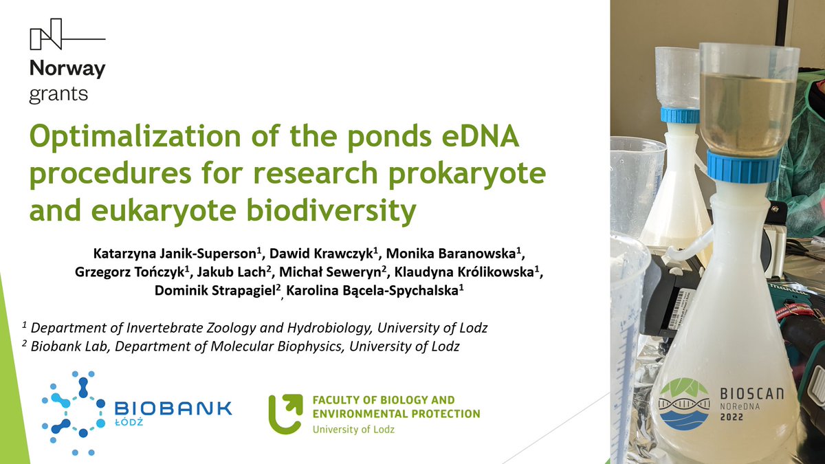 JanikSuperson's tweet photo. We would like to thank the speakers for the great presentations and #norwbol organizers of #BIOSCAN #NOReDNA conference in Trondheim. 
Together with Monika Baranowska, we presented the results of the ECOPOND project, carried out in @kzbih_ul and @LodzBiobank at @unilodzpl. https://t.co/p0HuKg2iDD
