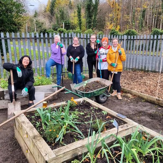 Thank you to RBS Mortgage Centre, Greenock who gave us a hand yesterday as part of their Community Volunteer Days. Decent weather meant they could clear the weeds and moss from the paths in the Square Foot Allotment. Thank you. #rbs #teamwork #royalbankofscotland