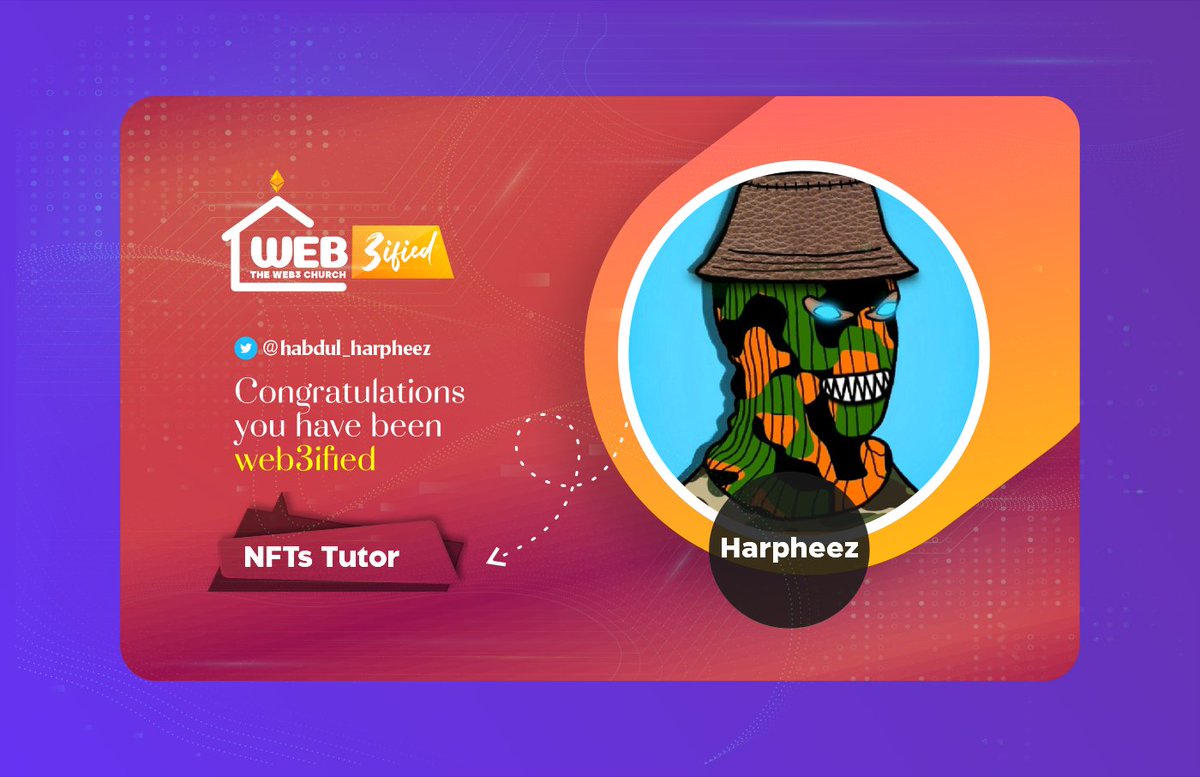 Introducing <a href="/habdul_harpheez/">Harpheez || ⚛️ ₿</a> NFTs Tutor <a href="/web3ified/">The Web3 Church</a> 
We are super bullish on your success with us.

GREATNESS IS KNOCKING