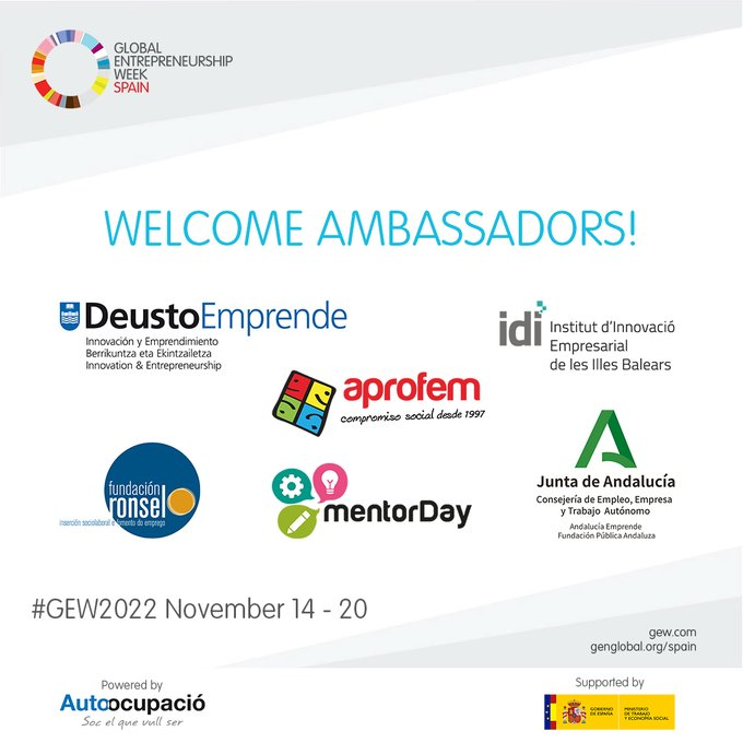 aemprende's tweet photo. #GEW2022 

🌍Participamos en la Semana Mundial del #Emprendimiento @unleashingideas @gewspain con esta actuaciones:

✔️14/11: Networking #PremiosEmprendemos2022
✔️15/11: #EmpezarFest #TOP50
✔️23/11: #HackathonEmprendeOnline22

🔗https://t.co/kKvWavwzZw

#GEWEcosystem #EmprendeAND https://t.co/W8YCD9rAVo
