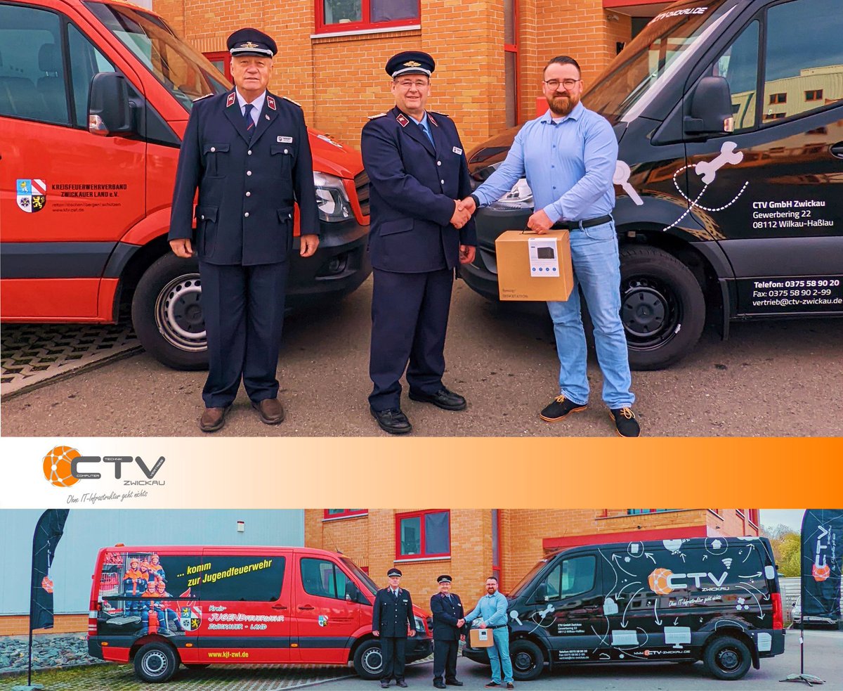 CTVZwickau's tweet photo. 🚨 Ehrenamt unterstützen? Für uns: Ehrensache! 💪

Übergabe NAS-Speicher an den Kreis- Feuerwehrverband Zwickauer Land e.V.

#ctv #ctvzwickau #computer #technik #vertrieb #it #ehrenamt #nas #feuerwehr #kfv #kjf #kreisfeuerwehrverbandzwickauerland #ohneitinfrastrukturgehtnichts https://t.co/mWvU5ESWGe
