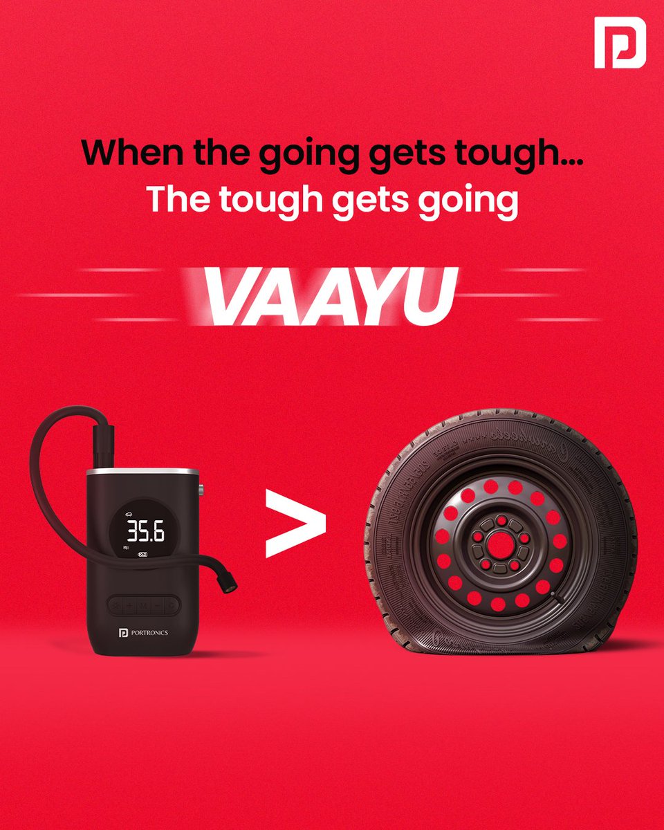 Portronics's tweet photo. You will always have Vayu to fill up a tyre in 9 minutes!
This portable air-filing gadget has 4 multitasking nozzles for cycles, bikes, sports balls and cars.
Check it out on https://t.co/JctldDzLeX
#portronics #portronicsindia #vayu #portable #caraccessories #airinflator https://t.co/yC0LeVEWQE