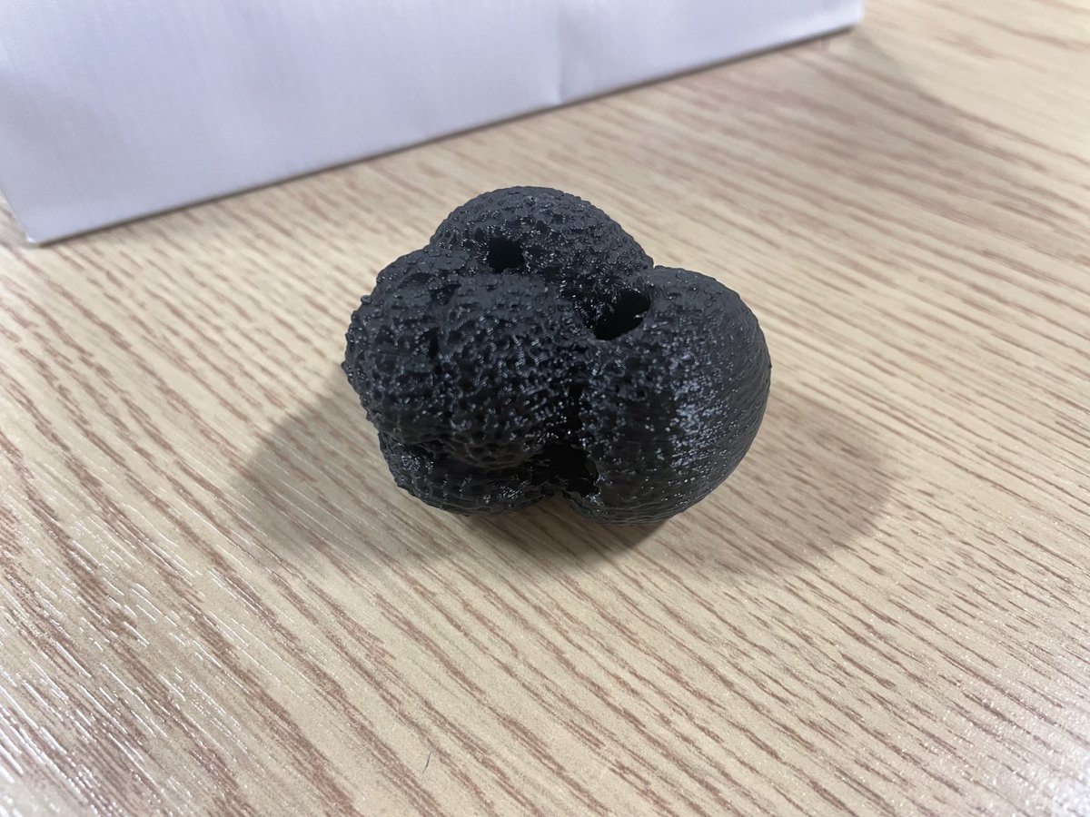 We are so please with our #scienceweek #3dprints so far. The covid 19 variant for @MUHost_Path is looking amazing! 
and this little truffle like object is a single celled microscopic creature for @Maynoothgeog
#teachingaids #filamentfriday