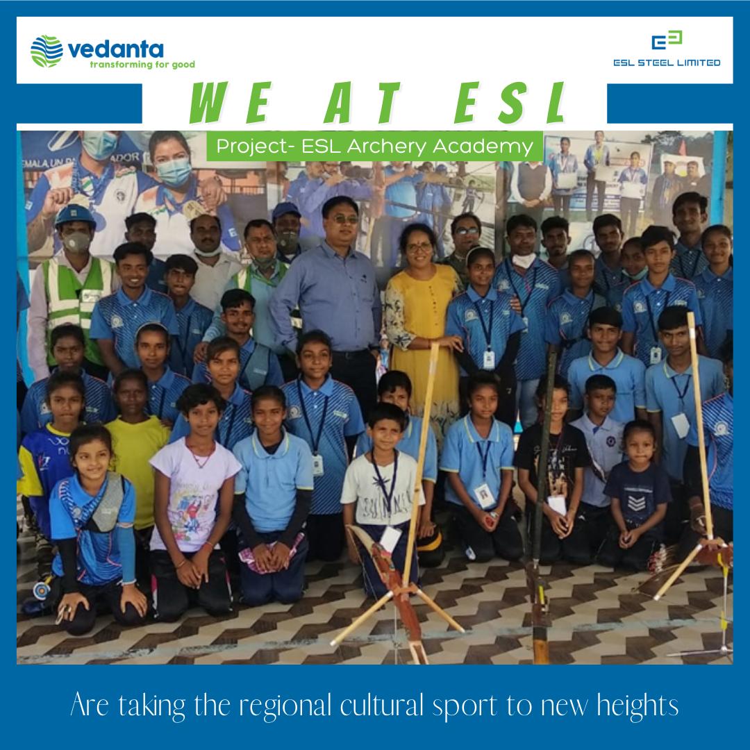 ESLSteelLimited's tweet photo. #WeAtESL are transforming the future of youth with an aim to promote their talent of TEERANDANZI!

#ESLCares #PojectESLArcheryAcademy #TransformingForGood https://t.co/1BTxb18Dp6