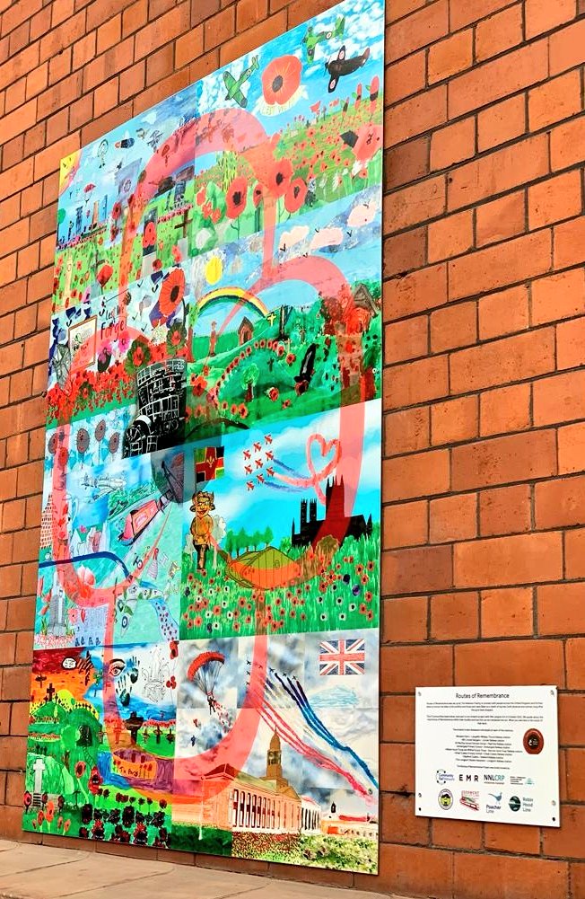 Community Rail Network (@communityrail) on Twitter photo At #Nottingham with <a href="/EastMidRailway/">East Midlands Railway (EMR)</a> #RailwayFamily for Remembrance Service by <a href="/RailChaplains/">Railway Chaplains (Support on Life's Journey)</a>. Special to see <a href="/RemembeRoutes/">Routes of Remembrance 🚄🌸🚢🌸✈️🌸🚁🌸</a> collaborative art by <a href="/EMCommunityRail/">EMR Community Rail</a> #CommunityRail & <a href="/RobinHoodLine1/">Robin Hood Line</a> <a href="/RHUBARBFARM1/">RHUBARB FARM</a> <a href="/poacherline/">Poacher Line CRP</a> <a href="/NNLCRP/">North Notts & Lincs Community Rail Partnership</a> <a href="/poacherline/">Poacher Line CRP</a> <a href="/DVLrail/">Derwent Valley Line</a> collated by @MelLangtonArt At #Nottingham with <a href="/EastMidRailway/">East Midlands Railway (EMR)</a> #RailwayFamily for Remembrance Service by <a href="/RailChaplains/">Railway Chaplains (Support on Life's Journey)</a>. Special to see <a href="/RemembeRoutes/">Routes of Remembrance 🚄🌸🚢🌸✈️🌸🚁🌸</a> collaborative art by <a href="/EMCommunityRail/">EMR Community Rail</a> #CommunityRail & <a href="/RobinHoodLine1/">Robin Hood Line</a> <a href="/RHUBARBFARM1/">RHUBARB FARM</a> <a href="/poacherline/">Poacher Line CRP</a> <a href="/NNLCRP/">North Notts & Lincs Community Rail Partnership</a> <a href="/poacherline/">Poacher Line CRP</a> <a href="/DVLrail/">Derwent Valley Line</a> collated by @MelLangtonArt