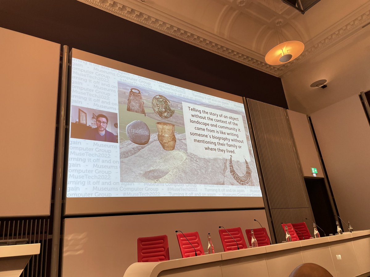 russStearman's tweet photo. Enjoying @TheCastleHunter session about place in the role of understanding objects, been looking about how objects become decontextualised when in cabinets #musetech2022 https://t.co/Ozkqvk5arq