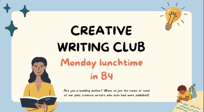 Monday the 14th marks the beginning of Book Week Scotland and Team English will be celebrating in all S1-3 classes next week. 

There will be lots going on in the extracurricular life of the school so come along! 

On Monday: Creative Writing Club in B4 <a href="/MissDoddMGSEng1/">MissDodd@MGSEnglish</a>