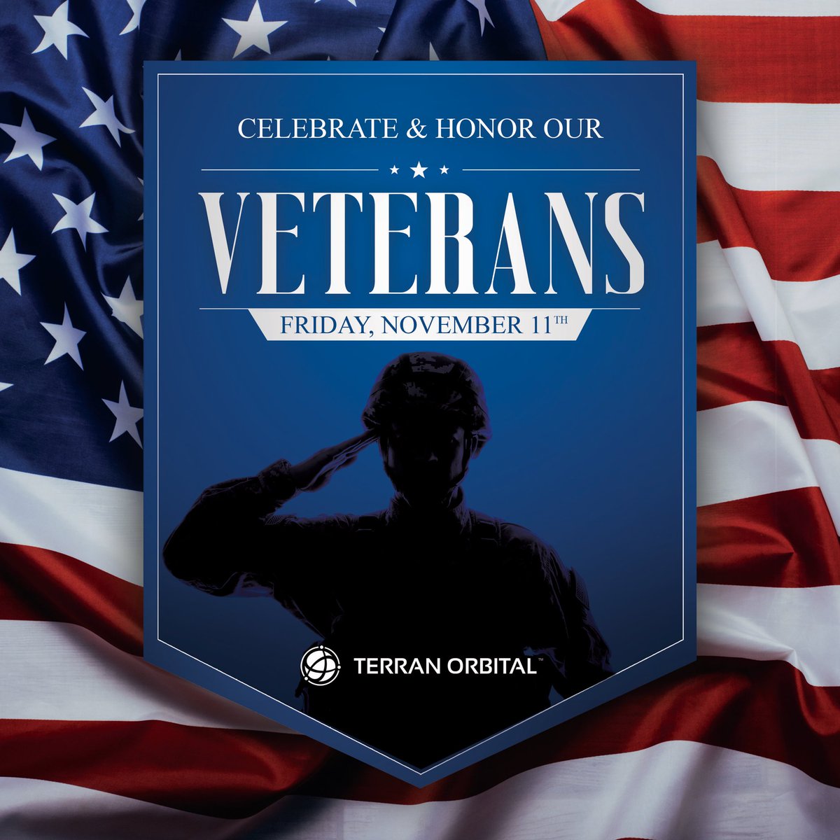 On this Veterans Day, Terran Orbital pays tribute to those who have honorably worn the uniform of our nation.

$LLAP #VeteransDay #VeteransDay2022 #Veterans #TerranOrbital #aerospaceanddefense #satellites #space #innovation