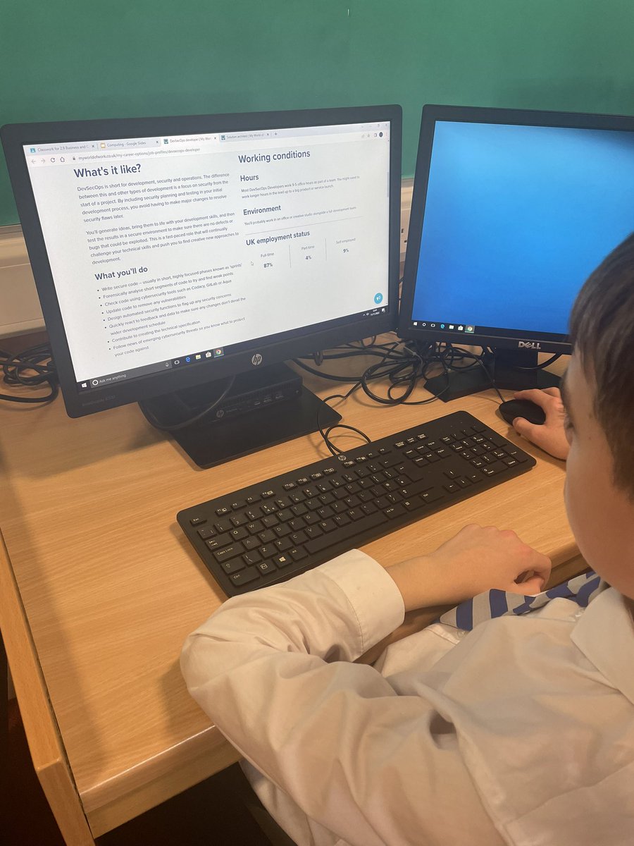 Today our S2’s are using <a href="/mywowscotland/">My World of Work</a> to investigate possible careers in Business and Computing. 

#ScotCareersWeek22 
<a href="/SHS_CompSci/">SHS Computing</a> 
<a href="/SHS_DYW/">SHS DYW</a>