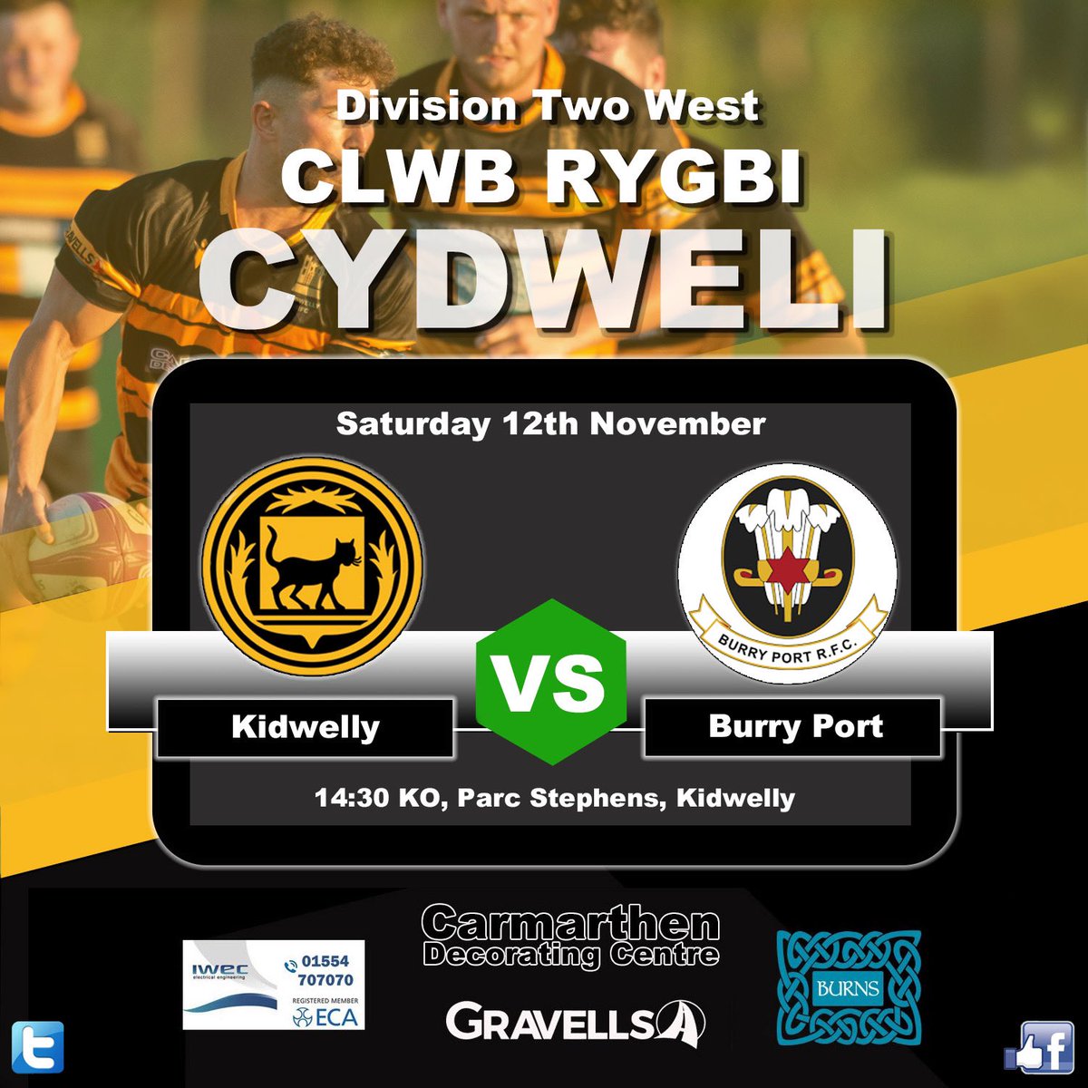 rfc_kidwelly's tweet photo. This coming Saturday we entertain @bprfctheblacks at Parc Stephens, without doubt this match is one of the most anticipated games of the season, a huge occasion with traditionally a huge crowd,thx to ball sponsor Steve Lewis, match sponsors IWEC and Rees &amp; Beynon 👏👏👏#derdyday https://t.co/x5Krte12iU