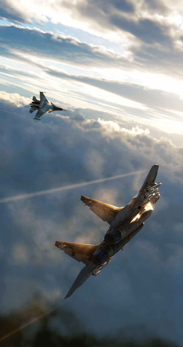 MengXiaohan's tweet photo. 交鋒 #軍事 #戦闘機 #空軍 #背景 #Su-27 #MiG-29 https://t.co/nA7SzRsFHv https://t.co/CrMPwdBSHX