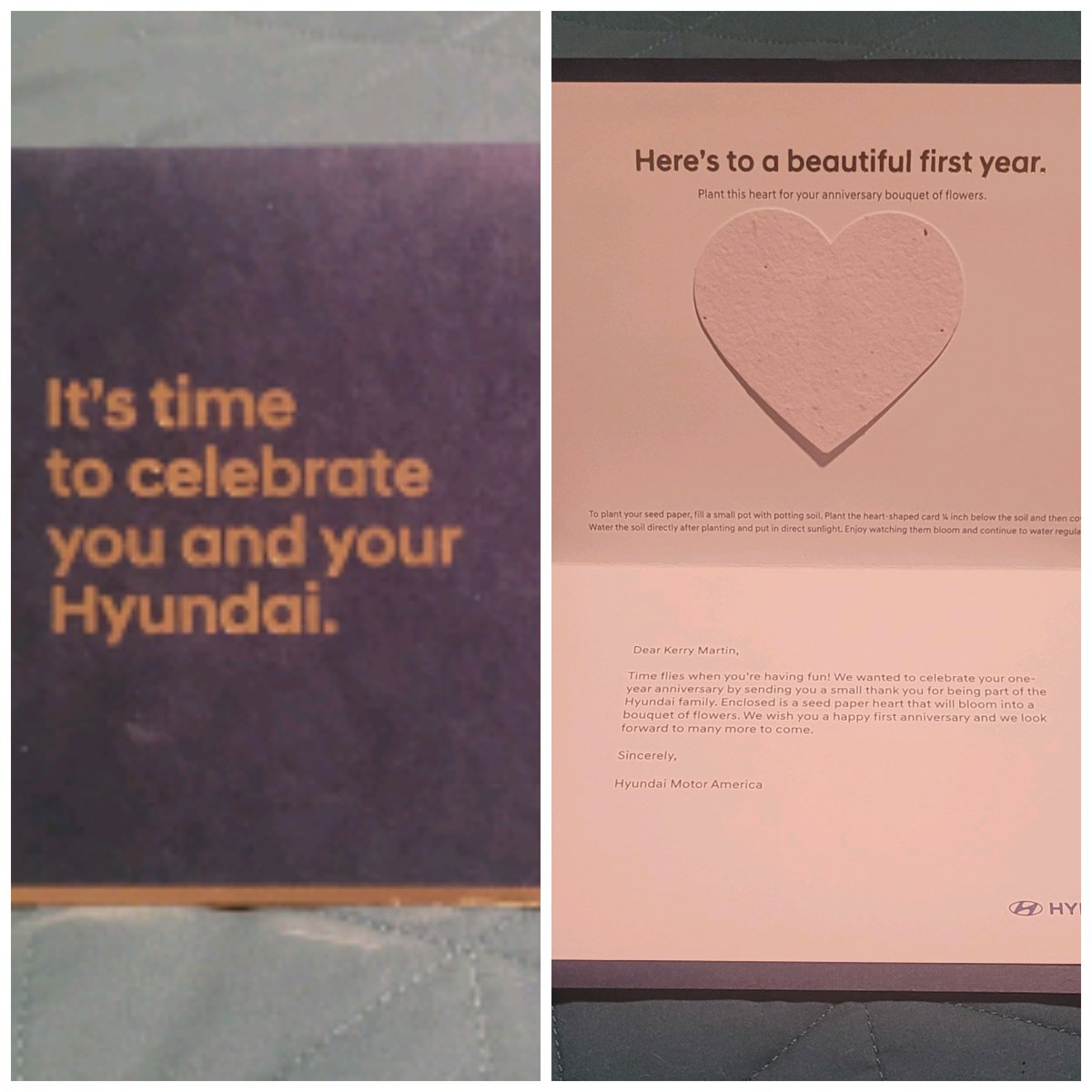 Thanks <a href="/Hyundai/">Hyundai USA</a>  for making a great car and sending a cool gift with my 🚗  anniversary. I first had the Hybrid, but a bad accident last Thanksgiving (and limited supply) shifted me into "Smart" Tucson 🤣😉.    It's been a fun first experience  with Hyundai. #CustomerService