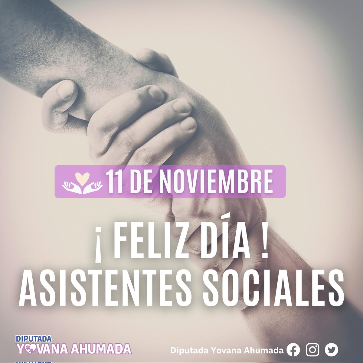 diputada_yovana's tweet photo. Feliz día Asistentes Sociales 🌻
Gracias por esa gran labor,. compromiso y entrega a la comunidad
#diatrabajadorsocial #asistentesocial #PDG #Antofagasta https://t.co/n9JBIGdr68