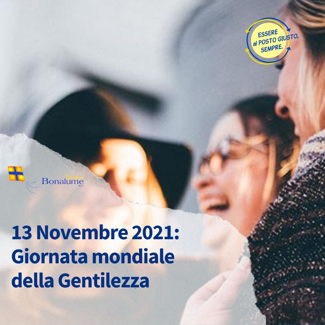 In occasione della giornata mondiale della gentilezza,
riproponiamo il nostro articolo sul tema:

studiobonalume.com/post/giornata-…

#CostellazioniLavorative #Empowerment #Gentilezza  #CostellazioniFamiliari #LeadershipAutorevole #GiornataMondialeDellaGentilezza #EmpowermentFemminile