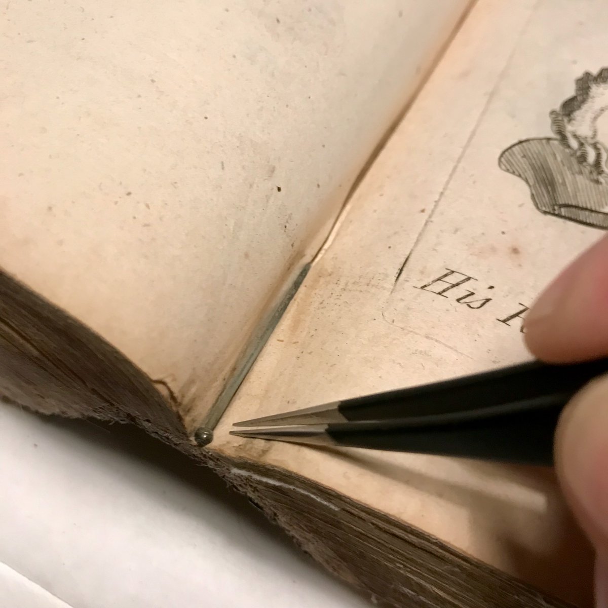 bailemorbooks's tweet photo. The latest instalment in a series of 'weird things I find in books being repaired'...
.
.
.
#bookrepair #bookfix #oldbook #antiquarianbooks #bookconservation #bookrestorer #isleofiona #iona #scottishcrafts https://t.co/264jnLIlj2