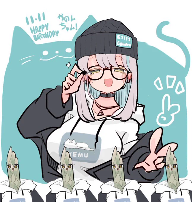お誕生日おめでとうございます!新しい活動も髪型もアスパラも活躍を楽しみにしてますよー!!! #かなでかのんアート 