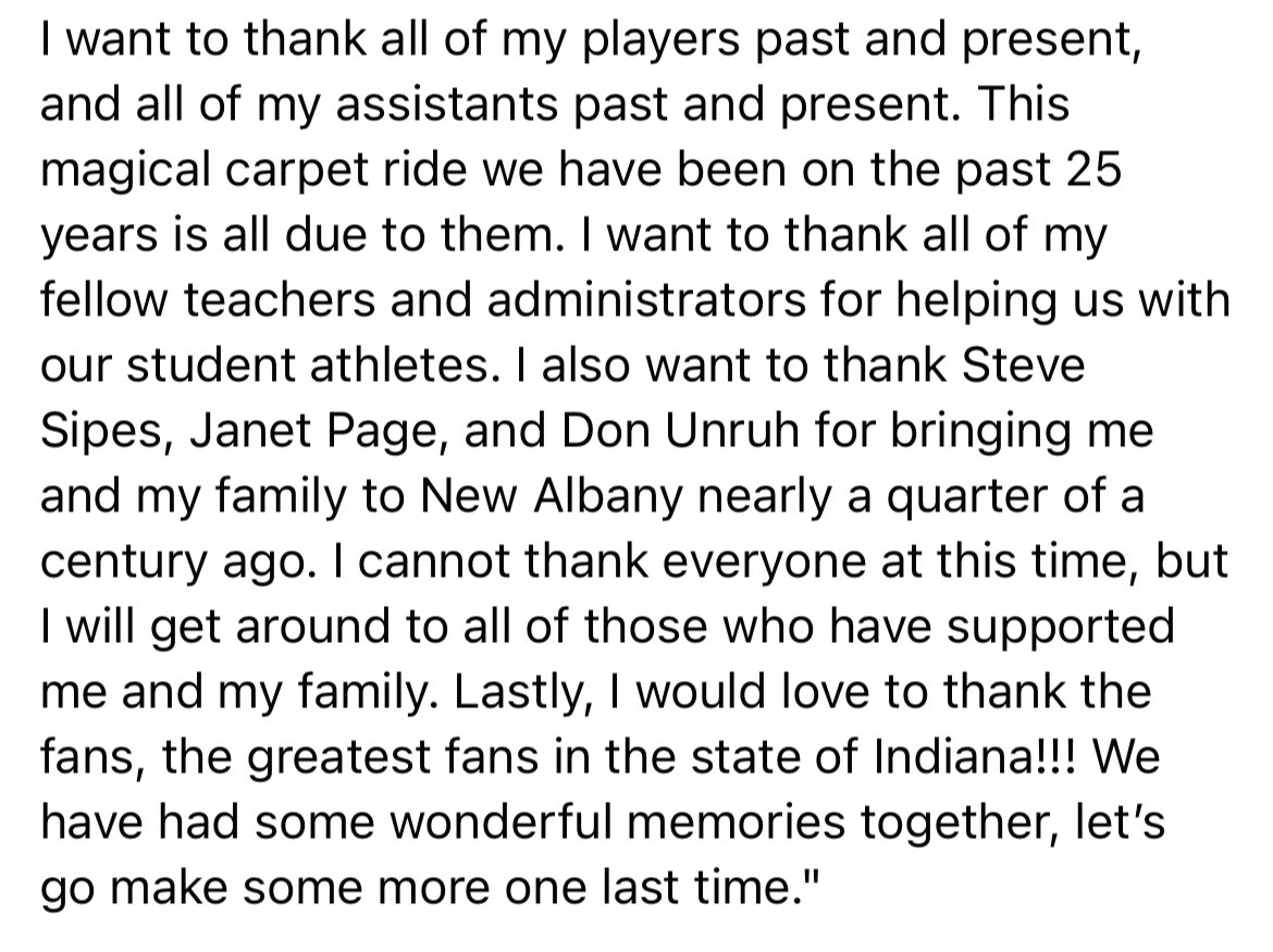 From Head Basketball Coach, Jim Shannon: