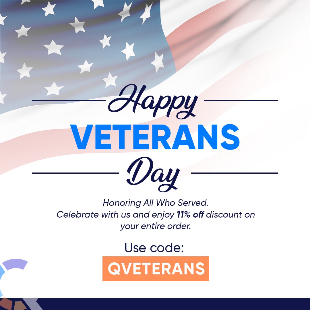 qstomize's tweet photo. Happy Veterans Day! Let us salute the courage of our national heroes who have always fought for our country. 
Enjoy 20% discount on your entire order this Veterans Day when you use the code - 'QVETERANS' at checkout. 

#qstomize #veteransday2022 #veteransday https://t.co/TpWZIW2h4r