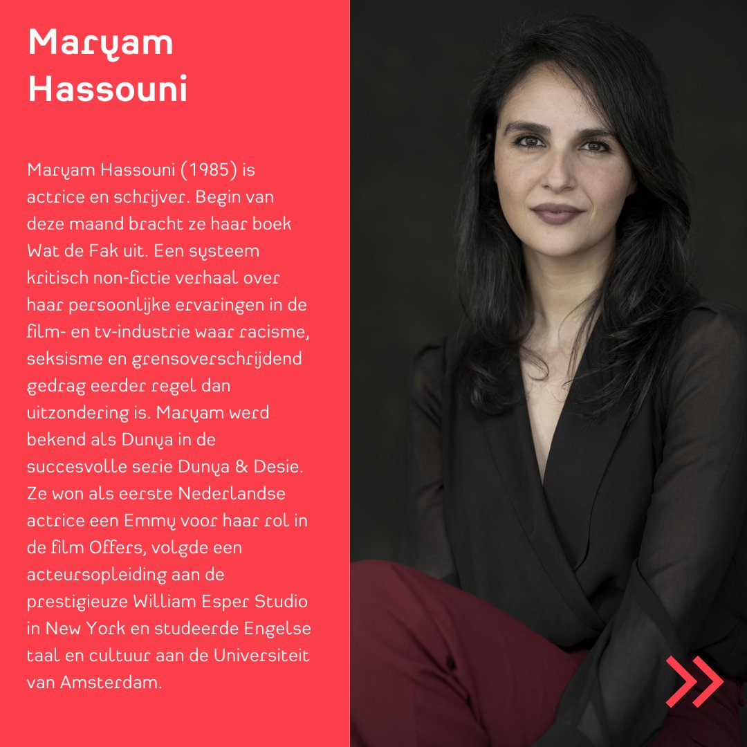 DeRodeHoed's tweet photo. De tweede editie van Shermin op Zondag staat in het teken van de #MeToo-beweging. Na vijf jaar maken we de balans op. Ze gaat in gesprek met actrice @Maryam_Hassouni en andere gasten. Op 20 nov om 16u in de Rode Hoed. 
Tickets: https://t.co/1rdlNEbm3A 
#rodehoed #metoo #watdefak https://t.co/q53aypktGq