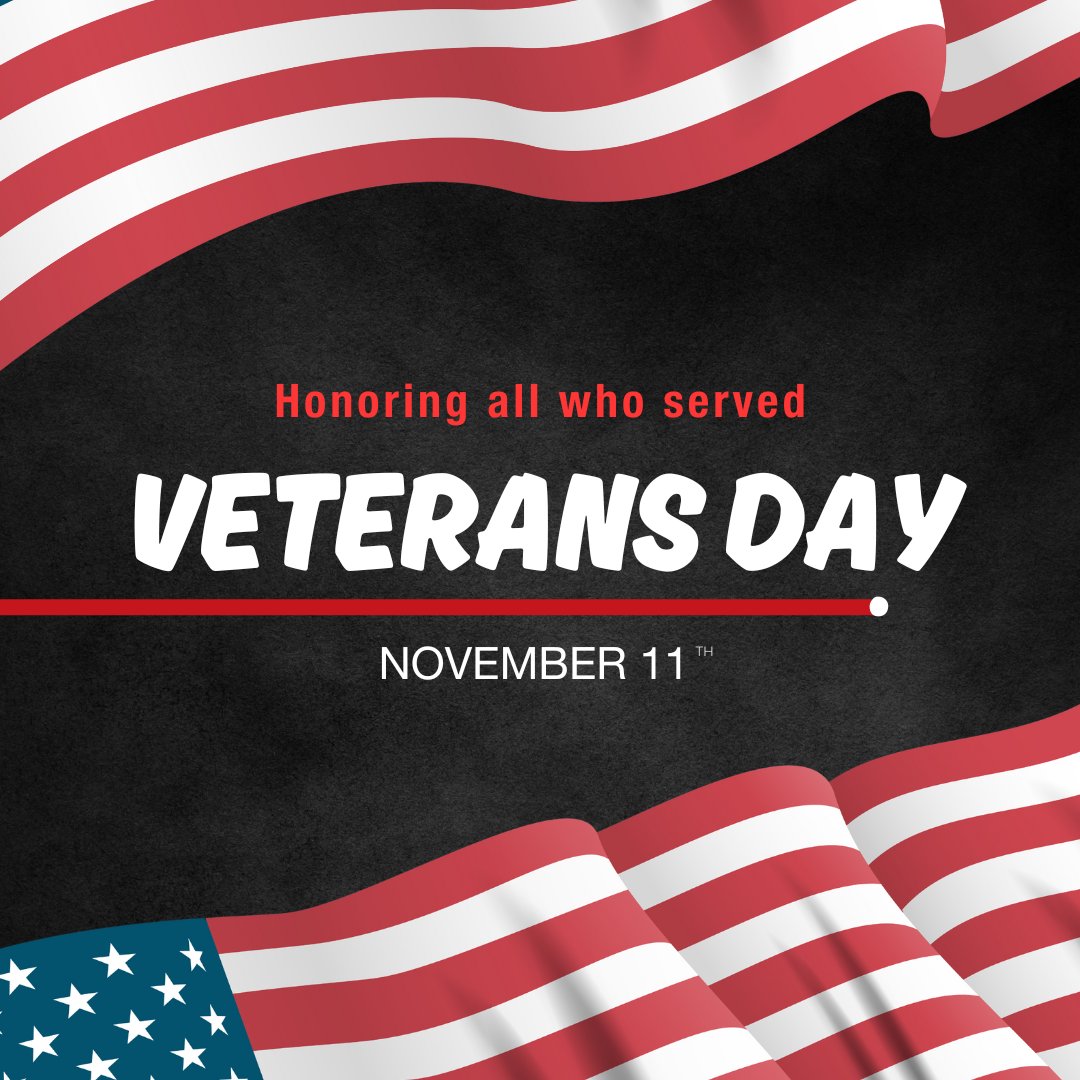We thank you all for your service, your sacrifice and your continued support in serving our great country. Happy Veterans Day.