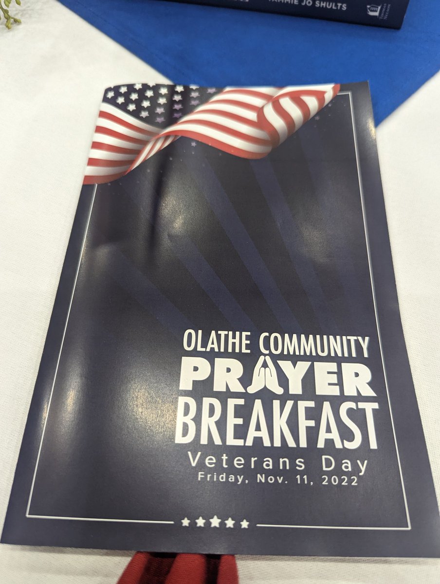 BankingwithD's tweet photo. Veteran's Day at the Olathe Community Prayer Breakfast benefiting the @OlatheCares Olathe Mayor's Children's Fund! #OMFC @CityofOlatheKS https://t.co/iCF7ES7bef
