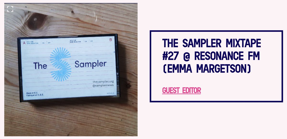 Great to put together a <a href="/samplernews/">The Sampler</a> mixtape to celebrate works coming up at #soundimage22 festival next weekend! 

Tune in now (UK) <a href="/ResonanceFM/">Resonance FM</a> or next Monday at 9am to take a listen! 
thesampler.org/features/the-s…

Listen to music by <a href="/sarahkeirle/">Sarah Keirle</a> <a href="/andrewhill86/">Andrew Knight-Hill</a> and more!