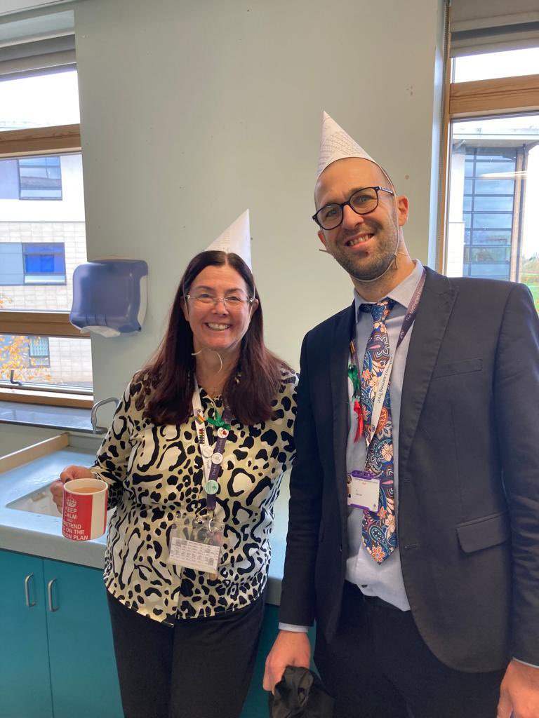 NES_Science's tweet photo. Science team having fun celebrating Miss Priest’s birthday! #periodictablehats #happybirthday #NESTeamScience https://t.co/Wo7UZtEscq