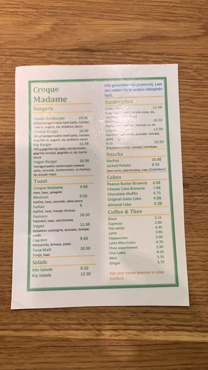 WytskeT's tweet photo. Blij verrast 😃. Compleet #glutenvrije lunchlocatie hartje Amsterdam @croquemadame ! #coeliakie #glutenfree #glutenvrij https://t.co/ld4GMfQTLl