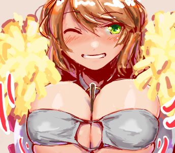 尾長さんとデカパイポッキーゲーム #アリスギアお絵かき 