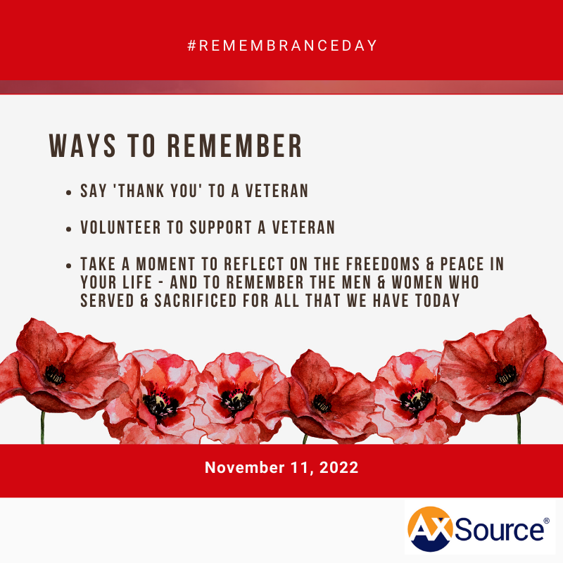 AxSource_Inc's tweet image. There are so many ways that we can remember #remembranceday #axsource