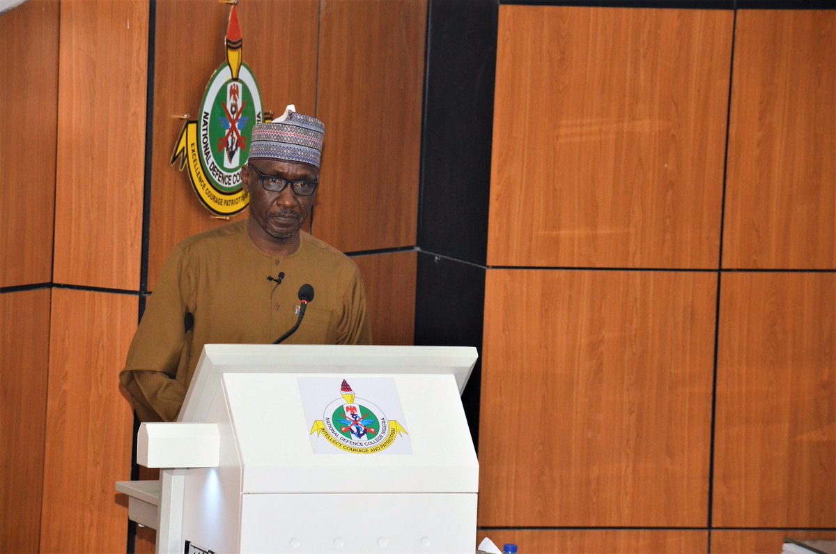 nnpclimited's tweet photo. PHOTO NEWS:

Earlier today in Abuja, Group CEO @nnpclimited Mallam @MKKyari delivered a Lecture to participants of Course 31 of the National Defence College (NDC). @MKKyari spoke on the topic “Energy Security and  Economic Resilience in Nigeria: NNPC Limited in Perspective." https://t.co/vVUKDvw8LN