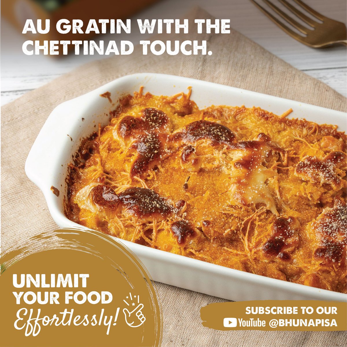 BhunaPisaWorld's tweet photo. We made a cheesy chicken au gratin with Bhuna Pisa multipurpose cooking paste, Chatpata Chettinad! Click on the link below to see how quick and easy it is to cook with Bhuna Pisa: https://t.co/PcOT1bWfZR

#RecipeOfTheDay #recipe #FLAVORS #Food #FoodFriday https://t.co/2QahDgZcAb