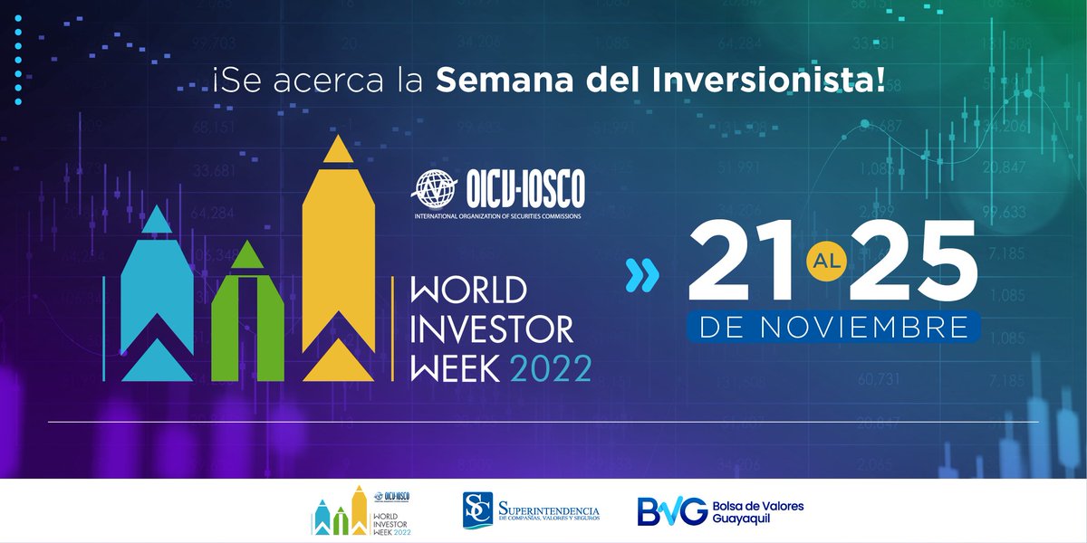 SuperintEC's tweet photo. ¡Estamos a pocos días de la #SemanaDelInversionista! Un espacio donde conocerán sobre los beneficios del #MercadoDeValores, un importante sector de la economía financiera para captar y aumentar el rendimiento de las inversiones 📈. 

Entérate más en nuestros canales oficiales. https://t.co/qk0mGBuj4o
