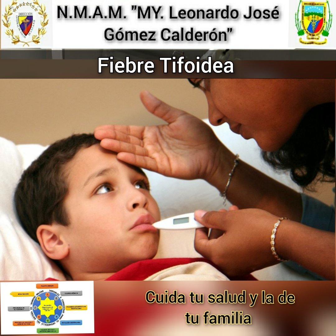 #11Nov || #FiebreTifoidea || Los síntomas consisten en fiebre prolongada, cansancio, cefaleas, náuseas, dolor abdominal y estreñimiento o diarrea. Algunos pacientes presentan erupciones cutáneas. 
<a href="/DigesaludFANB/">DIGESALUDFANB</a>
<a href="/junior180570/">Pablo Beltrán Pérez Villamizar</a>