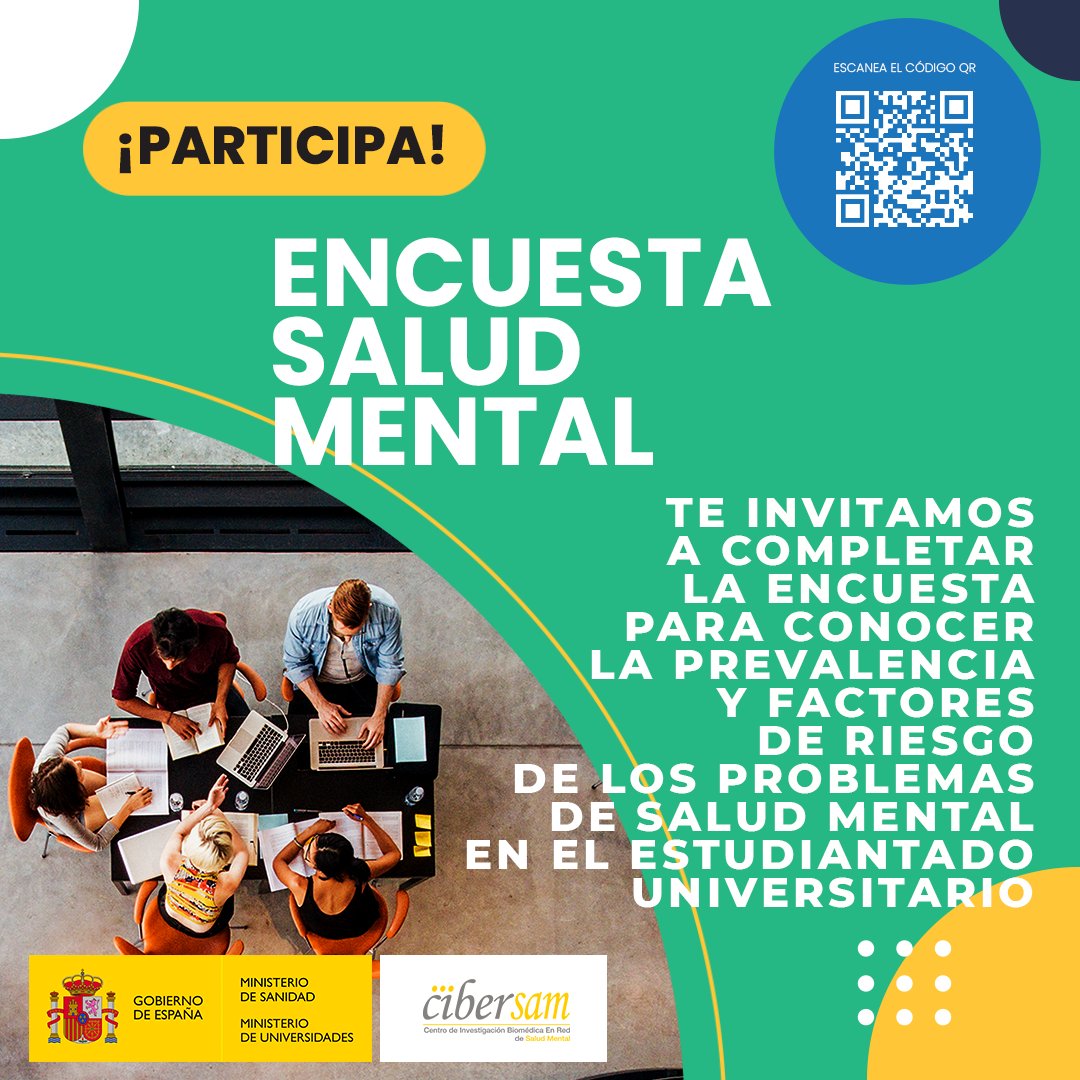 Univcordoba's tweet image. Los Ministerios de @UniversidadGob y @sanidadgob ponen en marcha una encuesta para estudiar la prevalencia y factores de riesgo de los problemas de salud mental de los estudiantes universitarios 

¡Puedes participar hasta el próximo 14 de diciembre!

➡️encuestas.uv.es/index.php/1183…