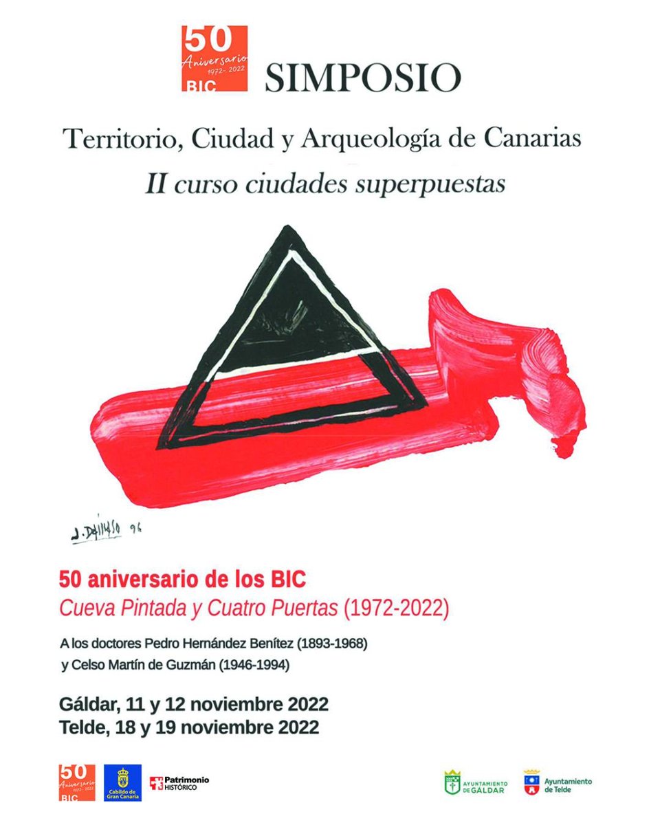 estodotuyo's tweet image. #50Aniversario #BIC #CuevaPintada #CuatroPuertas

📢Recuerda que esta tarde, a partir de las 19.30 h, arranca el I Simposio Territorio, Ciudad y Arqueología. II curso ciudades superpuestas.

@GranCanariaCab @GranCanariaOIAC @Ayun_Telde @turismogaldar @AytoGaldar