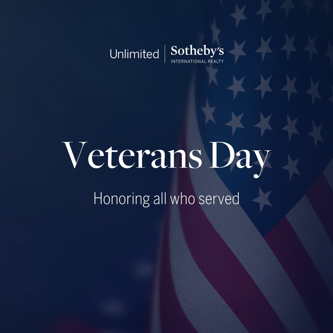 Unlimited_SIR's tweet photo. Honoring all who served. Thank you.

#veteransday #unlimitedsir #sothebysinternationalrealty https://t.co/j6kuO3n8AZ