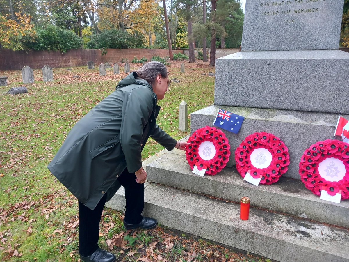 Earlier today, Corps Security, represented by Nigel Horne, Diz Sollesse and Magda Jablonska El-Aasar, laid wreaths at Brookwood Cemetery, to remember the fallen. #LestWeForget