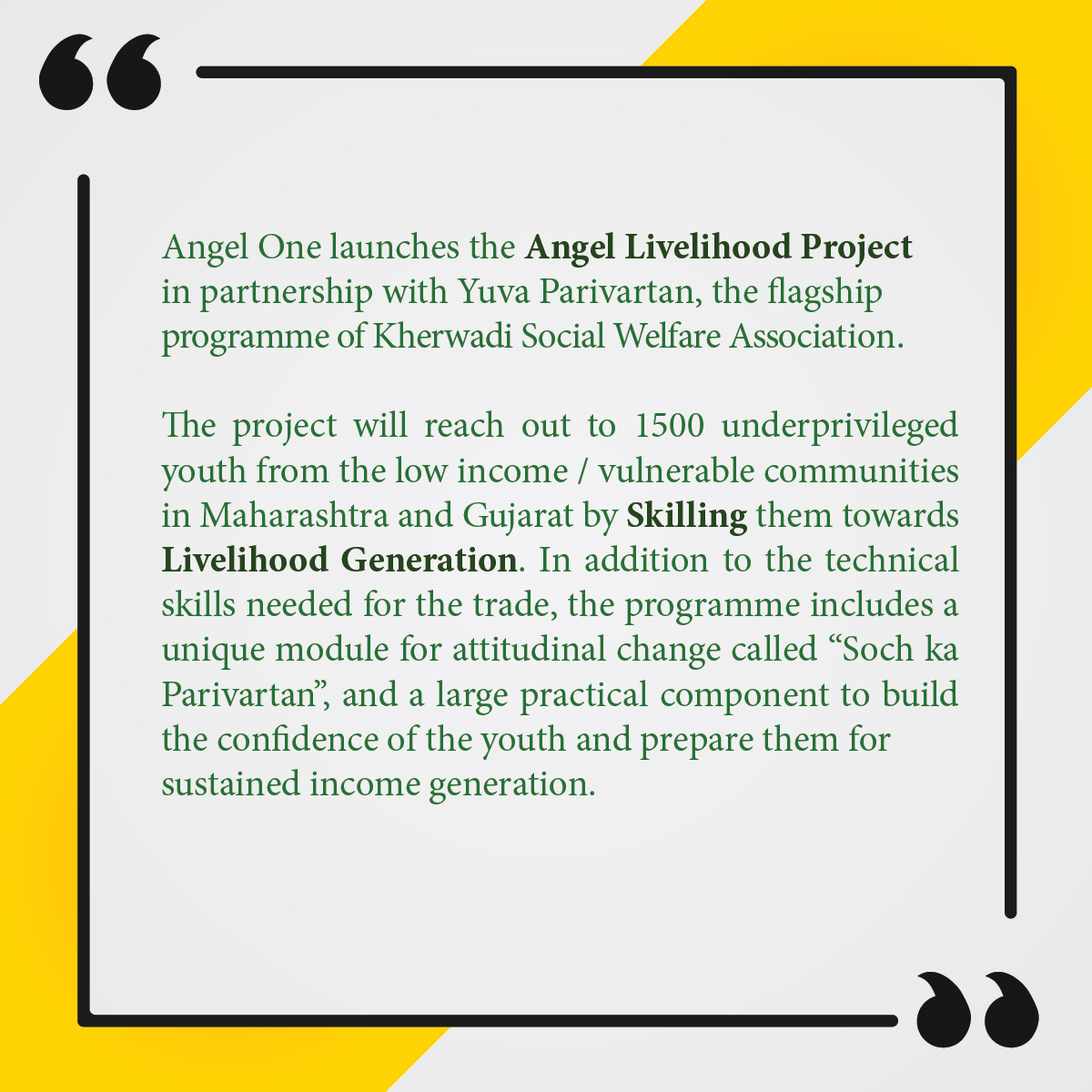 YuvaParivartan's tweet photo. Livelihood Generation through Skill Development

#communitybuilding #helpingothers #communities #sustainability #lifechange #education #livelihoods #skillindia #YouthSkillDevelopment #impactinglives https://t.co/Fbtxt94nbm