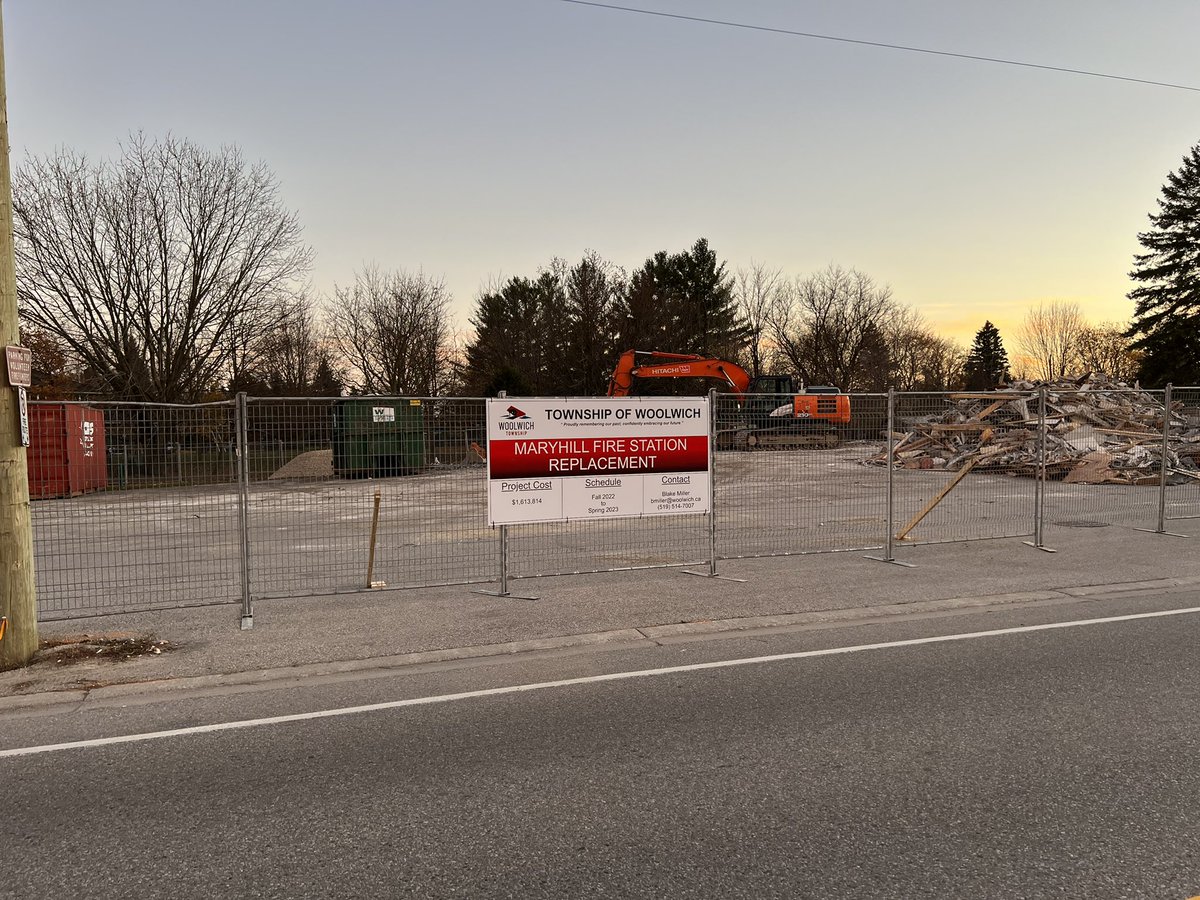 larry_shantz's tweet photo. I wasn’t sure this was going to happen before my term ended. Right from day one I championed to have a new Fire Hall in Maryhill instead of renovating the old one. Glad to see this day!!! @WoolwichFire @Woolwichupdates https://t.co/J82mABhnK0